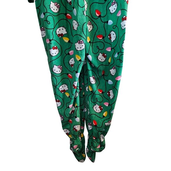 Hello Kitty Green Fleece Hooded Onesie Pajamas 3X - Picture 8 of 9